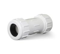 Midline Valve 582DD200 PVC Compression Coupling Pipe Fitting; 2''; White Plastic