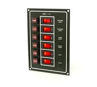MiDMarine Boat Switch Panel, Illuminated Rocker Switch and Fuse ? 6 Gang, 12V