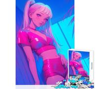 Midnight Anime Girl 1000 Piece Jigsaw Puzzle for Teenagers Support Memory Strength And Retention Gentle Calm Leisure Activity (38X52cm)