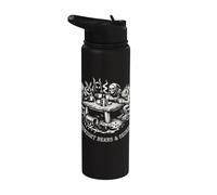 Midnight Beans and Secrets Funny Dark Coffee Humor Stainless Steel Insulated Water Bottle