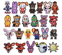 Midnight Bear Croc Charms, 24 PCS Horror Game Croc Charms, Cartoon PVC Shoe Decoration Accessories for Party Birthday Gifts for Fans Adults