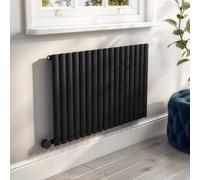 Midnight Black Horizontal Smart Electric Radiator with Wi-Fi Thermostat - 1200W - H600xW1003mm - Bathroom Safe