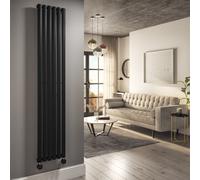 Midnight Black Electric Vertical Designer Radiator 2kW with Wifi Thermostat - H1800xW354mm - IPX4 Bathroom Safe