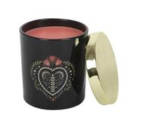 Midnight Bloom Black French Tulip Scented Candle | Floral Scented Candle in Black Glass Jar | Approx. 28-Hour Burn | Gift-Boxed Luxury Candle with Folk Heart Design