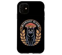 Midnight Bloom Cottagecore Cat Mushroom Laurel Case for iPhone 11
