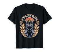 Midnight Bloom Cottagecore Cat Mushroom Laurel T-Shirt