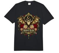 Midnight Bloom Gothic Bat Moon Floral Art Comfort Colors Adult Heavyweight T-Shirt