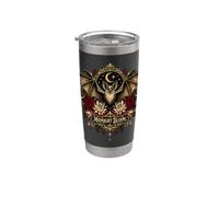Midnight Bloom Gothic Bat Moon Floral Art Stainless Steel Insulated Tumbler