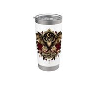 Midnight Bloom Gothic Bat Moon Floral Art Stainless Steel Insulated Tumbler
