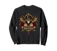 Midnight Bloom Gothic Bat Moon Floral Art Sweatshirt