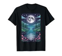 Midnight Bloom Moonlit River Value Graphic T-Shirt, Men, Black, M