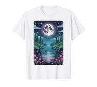 Midnight Bloom Moonlit River Value Graphic T-Shirt, Men, White, L