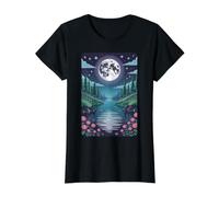 Midnight Bloom Moonlit River Value Graphic T-Shirt, Women, Black, L