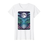 Midnight Bloom Moonlit River Value Graphic T-Shirt, Women, White, L