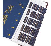 Midnight Blue Bible Tabs with Gold Foil Lettering, 66 Bible Index Tabs for Men and Women, Waterproof Laminated Large-Print Tabs, Study Bible Tabs with Chapter Titles and Summaries (Midnight Blue)