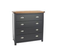 Core Products Dunkeld Handcrafted 4 Drawer Chest Midnight Blue, Blue