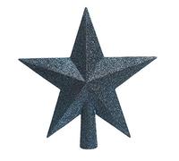 Midnight Blue Christmas Tree Star Topper Dark Navy Glitter Tree Decoration 19cm