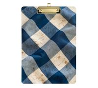 Midnight Blue Gingham Historical Documents Pattern Clipboard Anesthesia Waterproof For Nursing Students Trade Quest Size 9 x 12