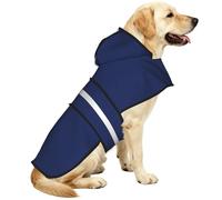 Midnight Blue Print Dog Raincoat - Hooded Pet Raincoat, Outdoor Windproof Puppy Rain Poncho for Medium Large Dogs