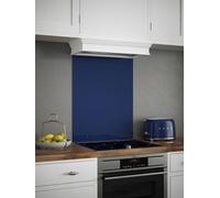 Midnight Blue Glass Kitchen Splashback 600mm X 750mm, Blue