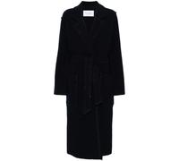 Midnight Blue Wool Coat with Scallop Edge S