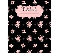 Midnight Blush | Composition Notebook College Ruled: Black & Pink Coquette Floral Journal for School, College & Work | Cute Bow Aesthetic Notebook for Teen Girls & Women