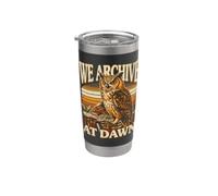 Midnight Book Owl We Archive At Dawn Readers Stainless Steel Insulated Tumbler