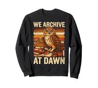 Midnight Book Owl We Archive At Dawn Readers Sweatshirt
