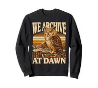 Midnight Book Owl We Archive At Dawn Readers Sweatshirt
