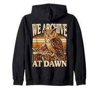 Midnight Book Owl We Archive At Dawn Readers Zip Hoodie