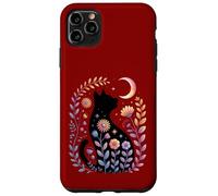 Midnight Cat and Crescent - Enchanted Lunar Garden Scene Case for iPhone 11 Pro Max