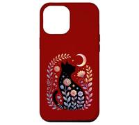 Midnight Cat and Crescent - Enchanted Lunar Garden Scene Case for iPhone 12 Pro Max