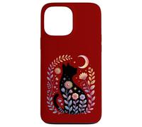 Midnight Cat and Crescent - Enchanted Lunar Garden Scene Case for iPhone 13 Pro Max
