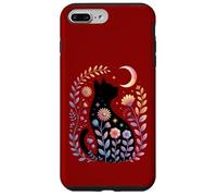 Midnight Cat and Crescent - Enchanted Lunar Garden Scene Case for iPhone 7 Plus/8 Plus
