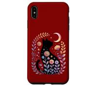 Midnight Cat and Crescent - Enchanted Lunar Garden Scene Case for iPhone XS Max