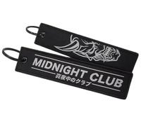 Midnight Club Oni Mask Japan Japanese Car Racing Race JDM Drive Driver Crew Keychain Key Tag Chain Fob Ring, Black, 5.1 inches long