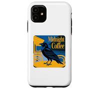 Midnight Coffee Raven On Outdoor Table Night Out Cozy Case for iPhone 11