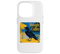 Midnight Coffee Raven On Outdoor Table Night Out Cozy Case for iPhone 14 Pro