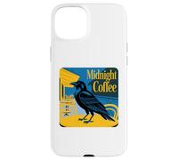 Midnight Coffee Raven On Outdoor Table Night Out Cozy Case for iPhone 15 Plus