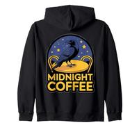 MIDNIGHT COFFEE Raven Starry Night Sky Cozy Caffeine Zip Hoodie