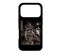Midnight Cowboy Raccoon With A Drink Under The City Lights Case for iPhone 17 Pro
