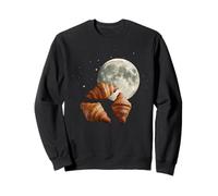 Midnight Croissant Orbit Under Full Moon And Stars Sweatshirt