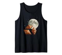 Midnight Croissant Orbit Under Full Moon and Stars Tank Top