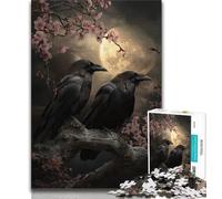 Midnight Crow 1000 Piece Jigsaw Puzzles for Adults Gifts,Stress Reliever Difficult Challenge Deal As Gifts for The Whole Family 38x26cm