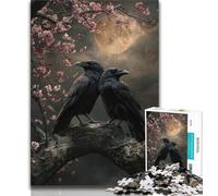 Midnight Crow Jigsaw Puzzles for Adults Teenagers Jigsaws Puzzle,Help The Brain Exercise Addictive Toys to Cultivate Patience Parent-child Interaction (50x75cm)