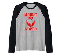 Midnight Cryptid Mothman Paranormal Urban Legend Raglan Baseball Tee