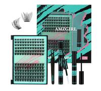 Midnight DIY Lash Extension Kit, 144 pcs Eyelash Clusters Kit Lash Bond and Seal, Lash Glue Remover and Applicator for Individual False Eyelashes Kit Lash Extensions(D-Mix 8-16mm Kit)