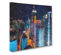 Midnight Dreams in Hong Kong Canvas Print | Gallery Wrapped 30mm Frame Wall Art | 14x14 inches | Ready to Hang | Modern Picture | Living Room Bedroom Lounge Office