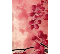 Midnight Dreams: Rose Branch Notebook: A 6x9 Lined Journal with Soft Red Blossoms & Watercolor Background