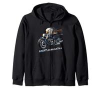 Midnight Eagle Rider Freedom Power Design Zip Hoodie